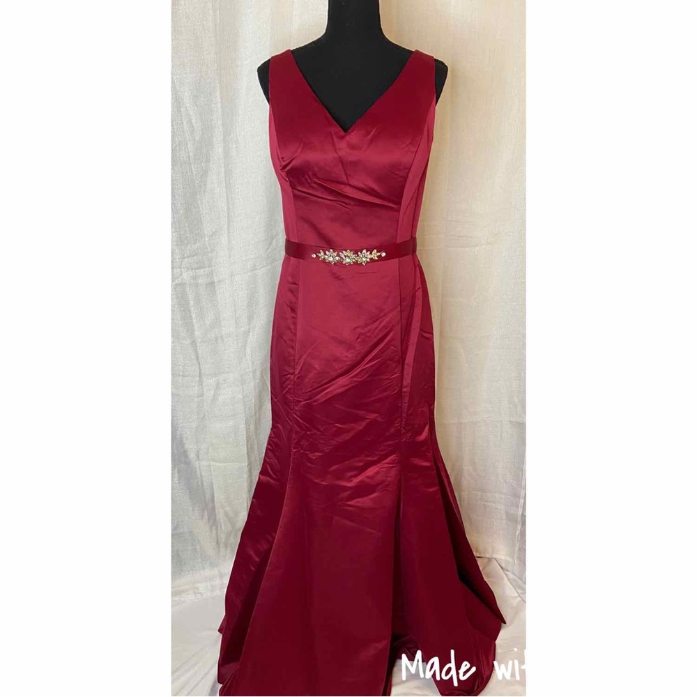 Lauren Burgundy Long Formal Gown Bridesmaid Dress